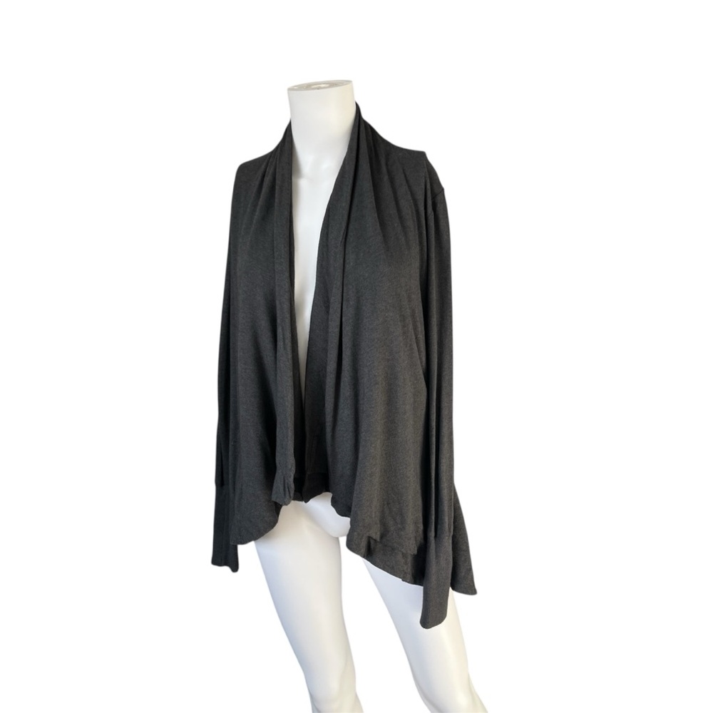 James Perse Gray Cardigan Sweater Open Front Draped Knit Neutral Womens Size 2